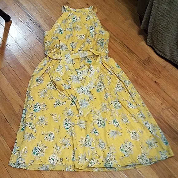 Ann Taylor Tropical Toile Halter Tie Waist Flare D - Picture 6 of 6